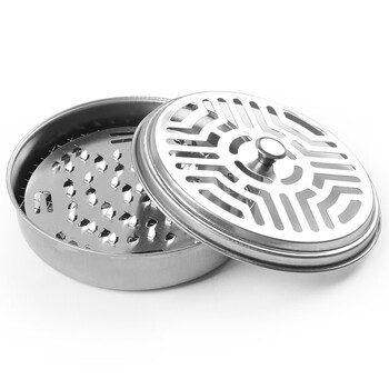 庄太太【接灰盘带盖(2个起售)】不锈铁锯齿网格蚊香架蚊香盘蚊香托盘蚊香支架盒接灰盘
