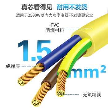 同为TOWEPC13转C14PDU服务器电源转换延长线黄色TW-F-YC13/C14 1M