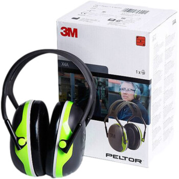 3M X4A头带式耳罩 隔音耳罩睡眠 工业降噪防噪音（轻薄舒适型） 1副 绿黑 均码