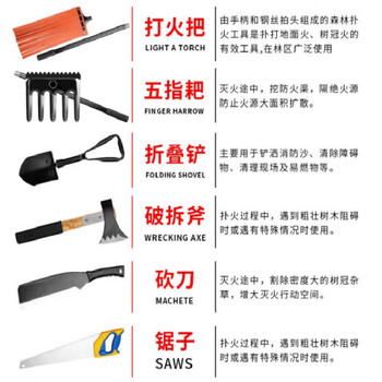战术国度 森防山林救援清火多功能灭火工具包扑火防火工具 森林灭火组合工具八件套