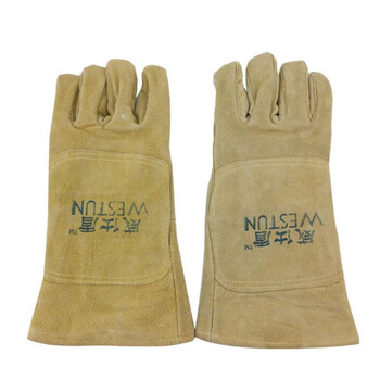 威仕盾（WESTUN）G-2118 35cm背加盖电焊手套 米黄色 L码 1副