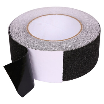 坚冠 PVC防滑胶带 楼梯台阶防水耐磨石英砂止滑贴 室外防滑条防滑贴 黑色5cmx10米