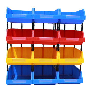 海斯迪克 HKCC04 零件盒组合式 塑料元件物料盒货架螺丝盒 HC4红390*255*150mm（1个）