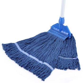 益美得 铝杆四色分类棉线蜡拖商用办公吸水拖把地拖墩布棉纱拖把 卡扣款黄色