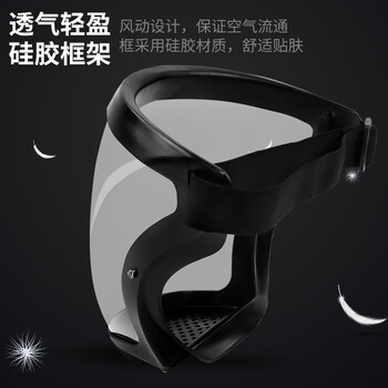 者也 透气通风网孔防起雾面屏抗冲击防飞沙飞沫高清大视野防护面罩 轻便式高透明防雾面罩