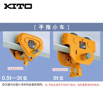 KITO 手推小车 手动电动葫芦配件跑车 单轨行吊行车轨道起重滑车 轻量耐久 1.0T TSP010 200310