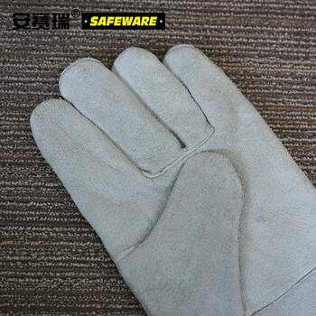 安赛瑞 牛皮电焊手套 耐磨耐高温加厚加长防护焊工手套 劳保手套 劳保用品 39952