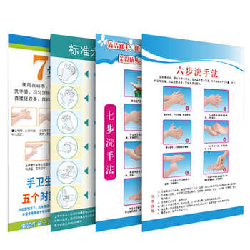 海斯迪克 HK-681 诊所洗手标识牌 七步洗手法墙贴 医院病毒宣传海报标示标识 经典款一30×40cm