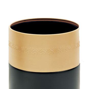 南 GPX-107B 南方双色浮雕花套装垃圾桶 杏色套黑色 酒店宾馆商用客房不锈钢垃圾桶 居家房间桶 果皮桶