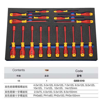 宝合(BOOHER)18件VDE绝缘旋具组套 0200610 