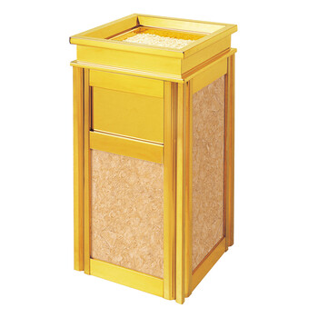 南 GPX-6C 四菱角南方座地烟灰桶 镜金 仿金花米黄 酒店会所大堂楼道烟缸垃圾桶 不锈钢垃圾桶 立式烟灰桶