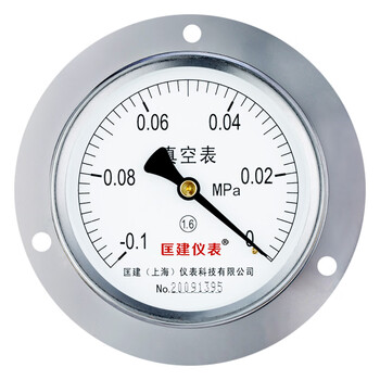 匡建仪表（CONJANT）Y-100ZT 轴向带边压力表  液压表水压表气压表真空表-0.1+0MPa