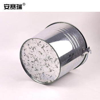 安赛瑞 白铁皮水桶 镀锌铁桶加厚提水桶圆桶 便携手提油漆桶沙桶 建筑工地 15L 25105