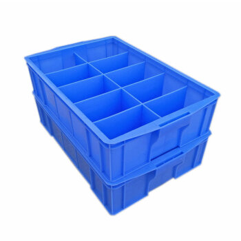 盛富永 零件盒 分格箱多隔塑料盒子 工具物料分类盒 周转箱8格分隔物流盒（440*320*100）黄