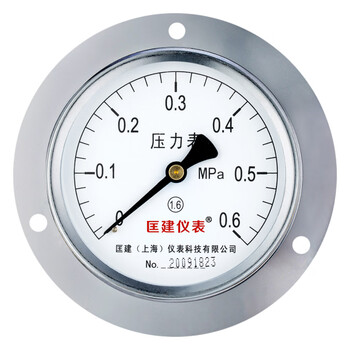 匡建仪表（CONJANT）Y-100ZT 轴向带边压力表0-0.6mpa 水压气压液压表M20*1.5螺纹