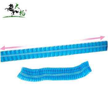 大杨 一次性条形帽子 200个【加厚100个/包】蓝色 无尘电子厂防尘头罩防护发罩077