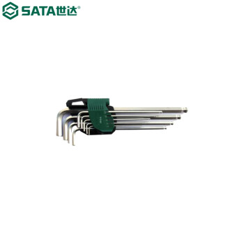 世达（SATA）09101A 9件铬钒钢特长球头内六角扳手组套 09101A