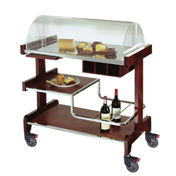 南 C-27 糕点车 红木色 可拆装 酒店餐厅送餐车茶水车点心蛋糕车置物架