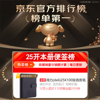 得力（deli）25K100张笔记本子 活页本内页可拆卸皮面本233*178mm 黑色3151