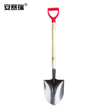 安赛瑞 铁锹木柄 铁锨把锄头把 木质铁锹把 铁路工具 红塑D型75cm 企业定制 军印 26302