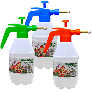 益美得 喷壶园林园艺高压喷壶喷雾洒水器大容量 钢头压力喷壶2L绿色