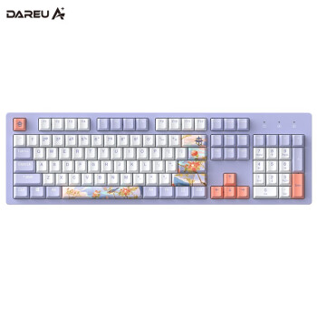 Dareu 达尔优 A104 104键 有线机械键盘 黑桃粉 达尔优天空轴 单光