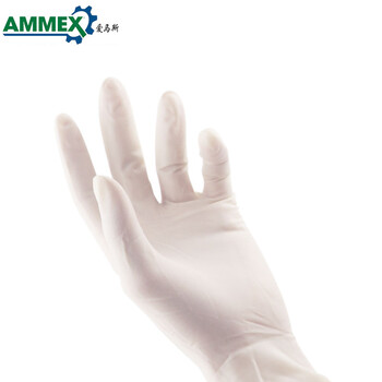 爱马斯（Ammex） TLFCSIP 灭菌 一次性手套 橡胶 无粉 100双装 M码