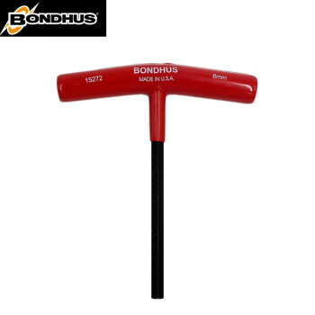 美国BONDHUS波顿T柄内六角匙 t型扳手 公制T六角匙扳手螺丝刀4x299mm 15360 铬钒合金钢 1