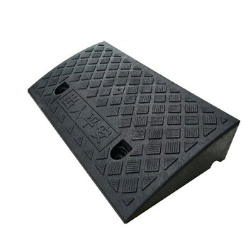 冰禹 BYaf-507 塑料斜坡垫 上坡垫马路牙子台阶垫路 爬坡垫门槛垫 黑色50cm长7cm高