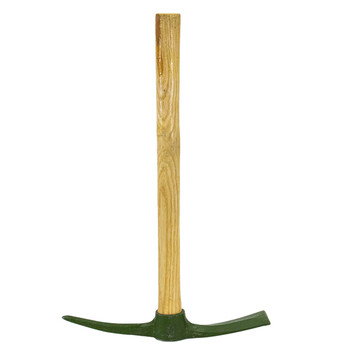 冰禹 BY-348 工业清洁木柄铁镐 铲土镐军绿色铁镐  57cm小军镐