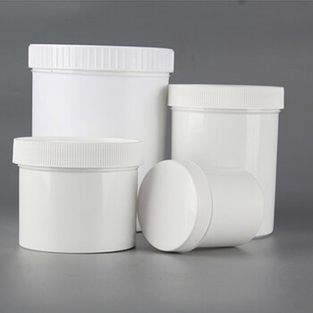 海斯迪克 HK-837 加厚塑料瓶广口油墨罐 大口直立桶 密封罐 250ML白色