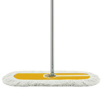 益美得 镀锌铁杆120cm大号平板拖把办公商用地拖棉线拖把物业保洁排拖尘推 分类款黄色