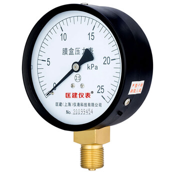 匡建仪表（CONJANT）YE-100 膜盒压力表天然气燃气微压表 0-25kpa