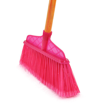 益美得 木柄硬毛扫把户外庭院笤帚商用物业环卫清洁扫把 黄斜杆窄头硬毛（三把装）