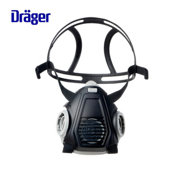 德尔格(Draeger) X-plore 3350 半面罩防雾防尘异味工业用面罩 双滤盒自吸式面具M码