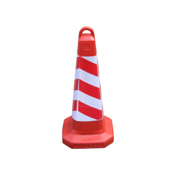 捷诺立(JNL) N30978塑料路锥提环雪糕筒反光交通警示锥柱隔离路桩路障路标70cm EVA黑色方锥红白禁止停车