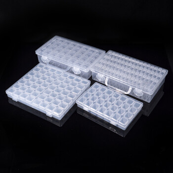 海斯迪克 HKCX-18 透明收纳盒 杂物收纳盒 多功能有盖密封塑料零件盒 7排28格白色