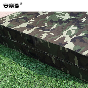 安赛瑞 体操垫 学校体能考试垫 2×1×0.05m 跳高垫训练垫防护垫海绵垫摔跤垫 折叠牛津布垫 迷彩色  27143
