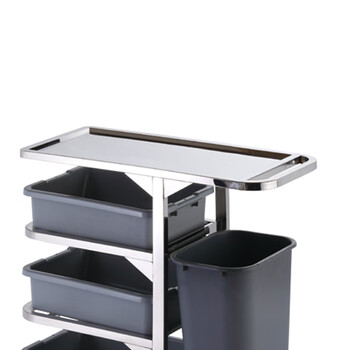 南 C-23D 收碗碟车 镜钢 可拆装 三层塑料收碗车 收餐车收碗碟车盆桶餐具收集车
