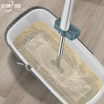 中环力安 基础款32cm+2块布刮刮乐平板免手两用礼品套装拖把ZHLA-9023