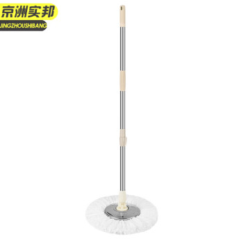 京洲实邦【抹茶绿金属蓝塑料盘+1头】旋转拖把桶双驱动免手洗JZSB8054