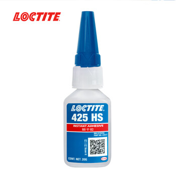 乐泰/loctite 425 HS 瞬干强力胶 低强度高粘度用于防止干扰螺钉头部或电位计 蓝色 20g /1支