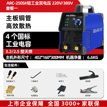 瑞凌电焊机家用220V380V双电压轻工业级铜芯便携ARC250SII焊机
