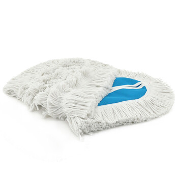 益美得 加厚棉线拖布大号尘推拖把替换布配件 蓝色90cm拖布