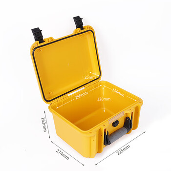鼎阳防护箱仪器设备箱手提式安全精密工具箱防水防震海绵防护箱加厚仪器箱黄色D2816加海绵
