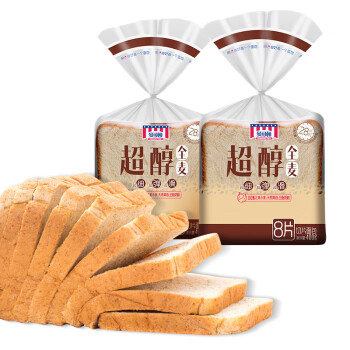 00 曼可顿 超醇全麦面包 400g*2包组合装 全麦面包全麦吐司烘焙面包