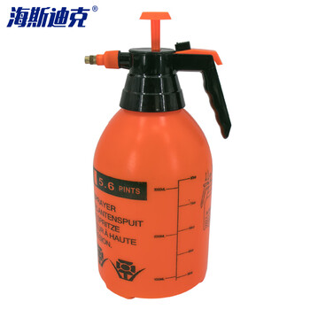 海斯迪克 气压式喷壶 塑胶洒水壶 喷水壶清洁工具 橙红3L HKZ-122