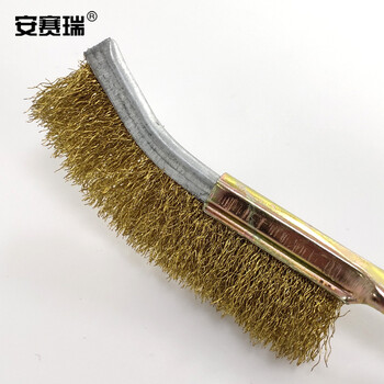安赛瑞 迷你不锈钢丝刷 弯头铜丝刷  (5把装）除锈刷 铜丝刷 23966