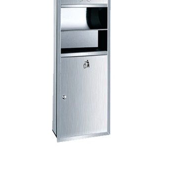 北奥（Beao）OK-656SA 不锈钢多功能纸架 砂光 暗装嵌入式 三合一擦手纸箱带烘手器垃圾桶手纸架抽纸盒