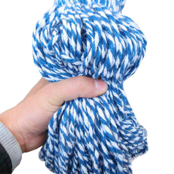 海斯迪克 gnjz-1026 老式木柄拖把 加粗加长木杆棉线拖把圆头吸水拖把 蓝白线拖把 1把